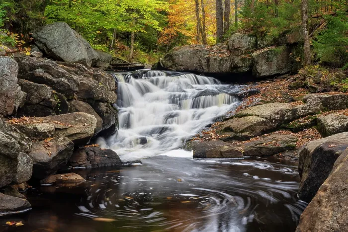 Framed Print : Whiskey Brook Falls in autumn, Adirondack Mountains, New York, USA Framed Print : Whiskey Brook Falls in autumn, Adirondack Mountains, New York, USA