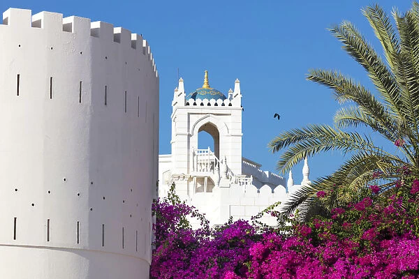 White buildings near Sultans Palace in Old Muscat, Oman