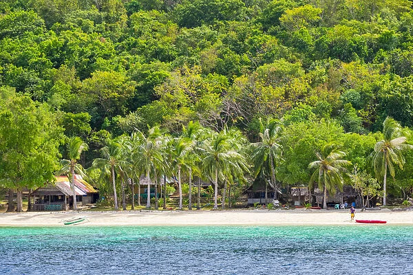 White sand beach at Banana Island, Coron, Palawan, Philippines