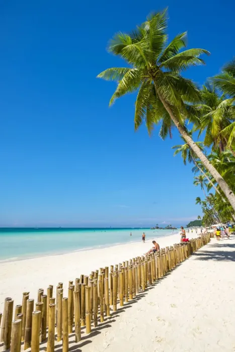 Framed Print : White sand and palm trees on White Beach, Boracay Island, Aklan Province, Western Visayas Framed Print : White sand and palm trees on White Beach, Boracay Island, Aklan Province, Western Visayas