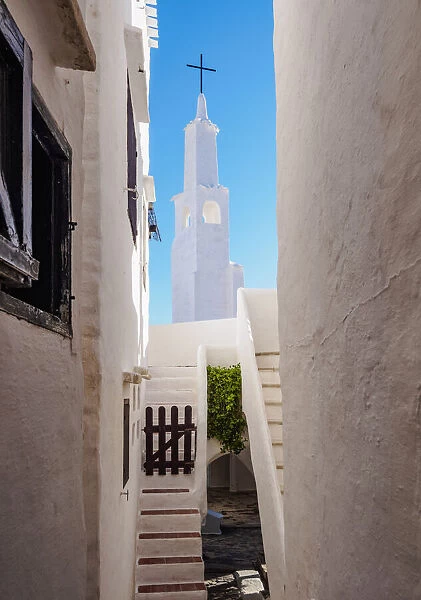 Whitewashed Church in Binibeca Vell, Menorca or Minorca, Balearic Islands, Spain
