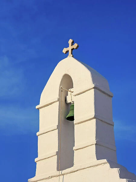 Whitewashed Church at Chora, detailed view, Mykonos Town, Mykonos Island, Cyclades, Greece