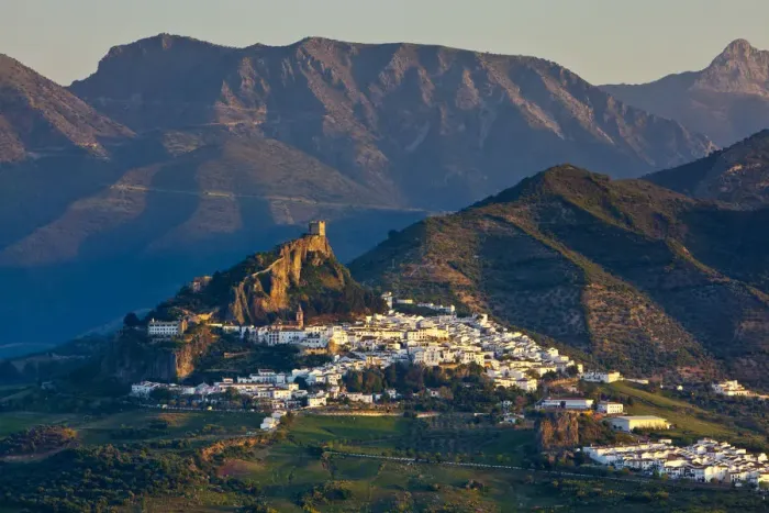 Framed Print : The whitewashed village of Zahara de la Sierra at sunset, Zahara de la Sierra, Cadiz Framed Print : The whitewashed village of Zahara de la Sierra at sunset, Zahara de la Sierra, Cadiz