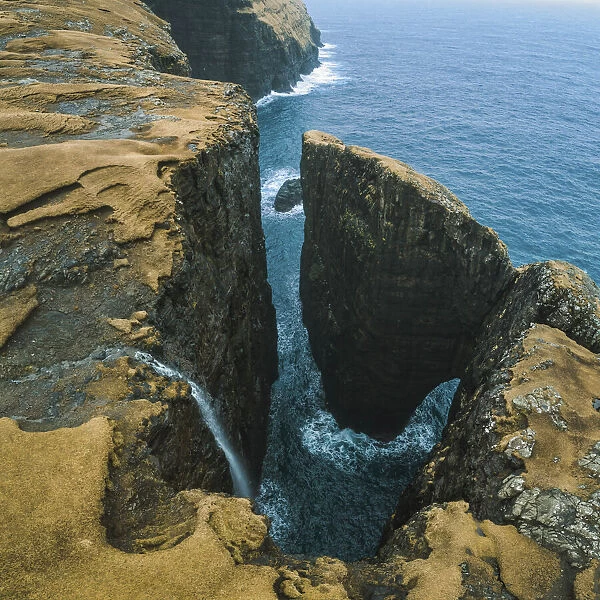 The wild coast in Suðuroy close to Sandvik. Suðuroy, Faroe Islands