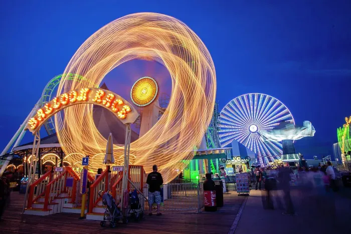 Framed Print : Wildwood, NJ beach and its boardwalk are a popular resort destination