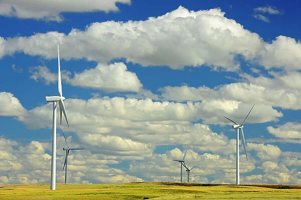 Wind turbines and clouds Rosenhof Saskatchewan, Canada