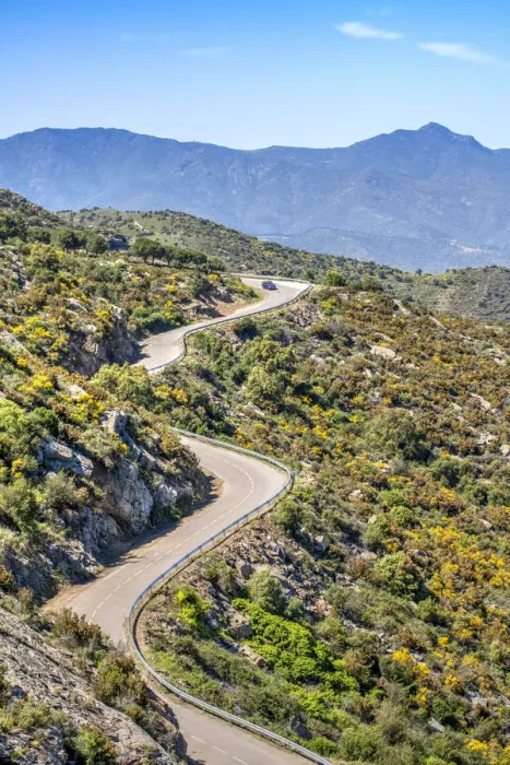 Framed Print : Winding mountain road, El Port de la Selva, Costa Brava, Catalonia, Spain Framed Print : Winding mountain road, El Port de la Selva, Costa Brava, Catalonia, Spain