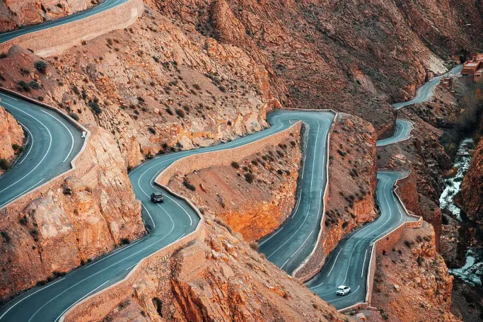 Framed Print : Winding road in Dades Gorge mountain canyon. Famous Morocco tourist landmark, R704 way Framed Print : Winding road in Dades Gorge mountain canyon. Famous Morocco tourist landmark, R704 way