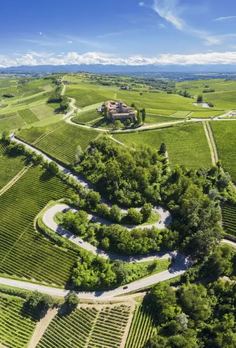 Framed Print : Winding road leading to the Castello di La Volta. Barolo, Barolo wine region, Langhe Framed Print : Winding road leading to the Castello di La Volta. Barolo, Barolo wine region, Langhe