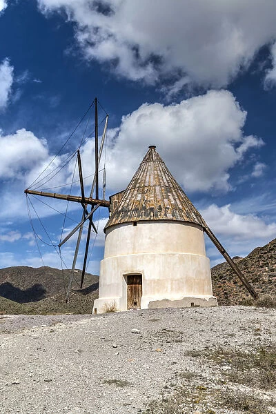 Windmill, Cabo de Gata, Almeria, Andalusia, Spain