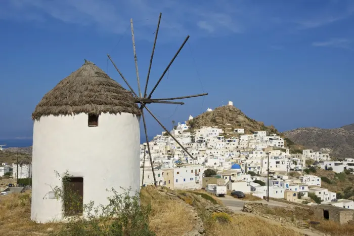 Framed Print : Windmill, Ios Town, Ios Island, Cyclades, Greece