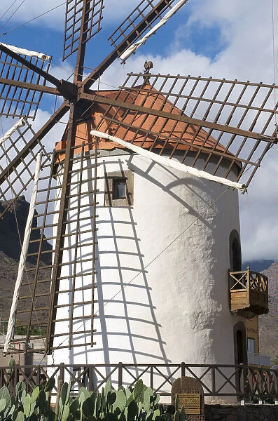 Windmill near Puerto Mogan, Gran Canaria, Canary Islands, Spain