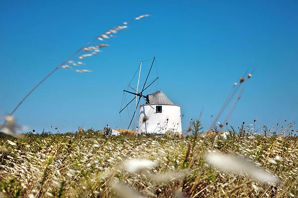Windmill near Rogil, Costa Vicentina, Algarve, Portugal