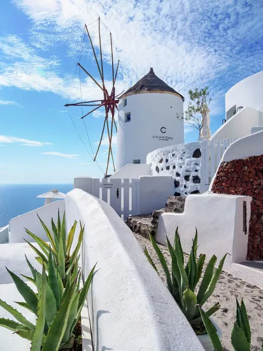 Framed Print : Windmill in Oia Village, Santorini or Thira Island, Cyclades, Greece Framed Print : Windmill in Oia Village, Santorini or Thira Island, Cyclades, Greece