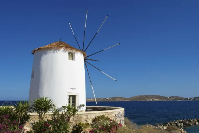 Framed Print : Windmill in Parikia, Paros Island, Cyclades, Greece