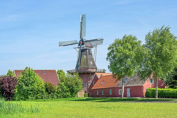Windmill of Rysum, Krummhorn, East Frisia, Lower Saxony, Germany