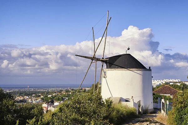 Windmill at the Serra do Louro mountain range. Arrabida Nature Park, Palmela. Portugal