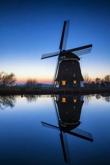 Framed Print : Windmill at Twilight, Holland, Netherlands Framed Print : Windmill at Twilight, Holland, Netherlands