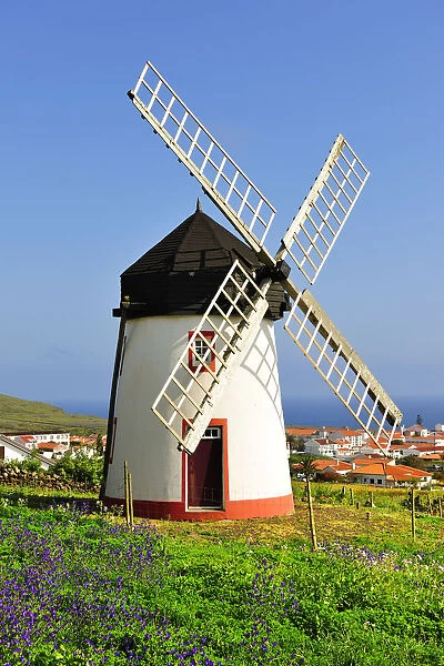 Windmill in Vila do Porto. Santa Maria, Azores islands, Portugal