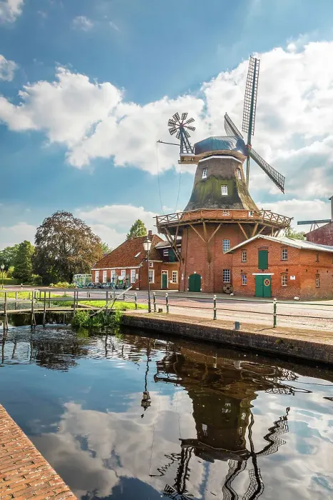 Framed Print : Windmill WestGrossefehn on the Fehn Canal, Grossefehn, East Frisia, Lower Saxony, Germany Framed Print : Windmill WestGrossefehn on the Fehn Canal, Grossefehn, East Frisia, Lower Saxony, Germany