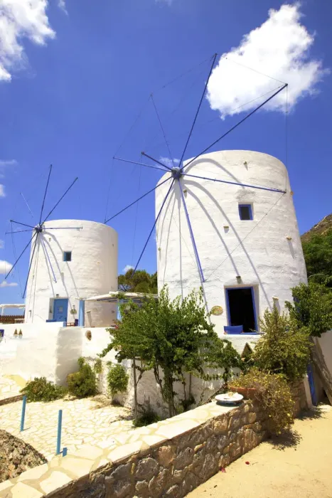 Framed Print : Windmills Converted For Accommodation, Leros, Dodecanese, Greek Islands, Greece, Europe Framed Print : Windmills Converted For Accommodation, Leros, Dodecanese, Greek Islands, Greece, Europe
