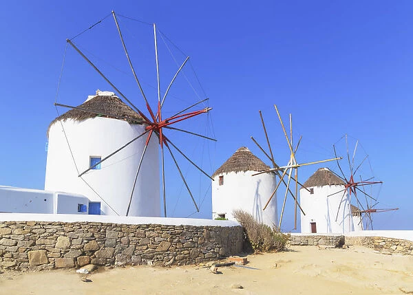 Windmills Kato Mili, Mykonos Town, Mykonos, Cyclades Islands, Greece