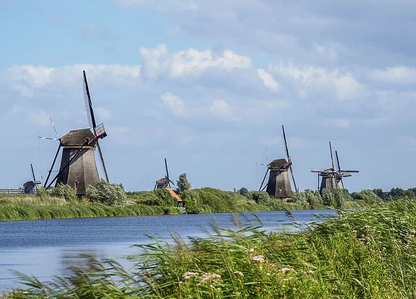 Windmills in Kinderdijk, UNESCO World Heritage Site, South Holland, The Netherlands