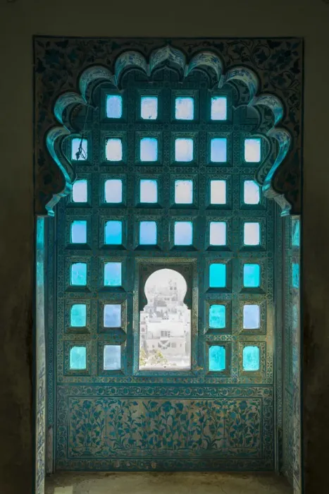 Framed Print : Window detail in the City Palace, Udaipur, Rajasthan, India Framed Print : Window detail in the City Palace, Udaipur, Rajasthan, India