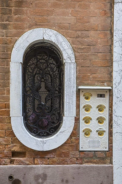 Window and door bells, Dorsoduro, Venice, Italy
