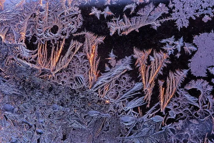 Framed Print : WIndow frost pattern at sunset, Winnipeg, Manitoba, Canada Framed Print : WIndow frost pattern at sunset, Winnipeg, Manitoba, Canada