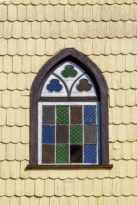 Framed Print : Window of Lutheran Church, Puerto Varas, Llanquihue Province, Los Lagos Region, Chile Framed Print : Window of Lutheran Church, Puerto Varas, Llanquihue Province, Los Lagos Region, Chile