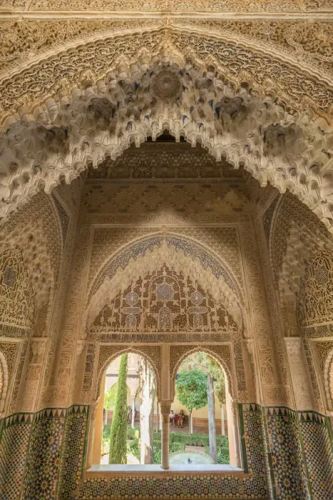 Framed Print : Window at the Nasrid Palace, Alhambra, UNESCO World Heritage Site, Granada, Andalusia