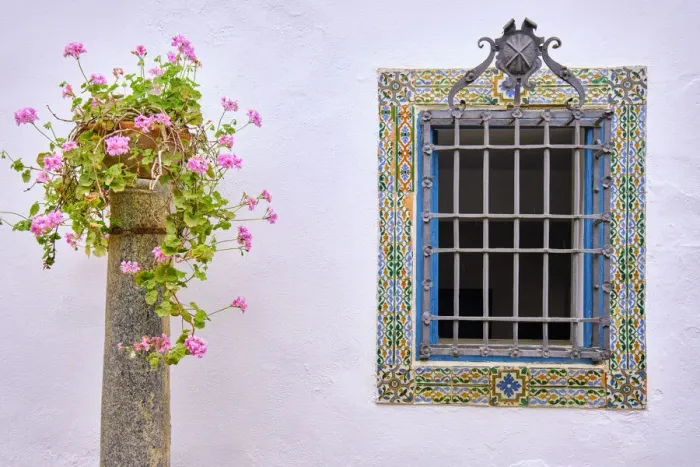 Framed Print : Window in the Patio de los Jardineros, Palacio de Viana, a 14th century palace. Cordoba, Andalucia, Spain Framed Print : Window in the Patio de los Jardineros, Palacio de Viana, a 14th century palace. Cordoba, Andalucia, Spain