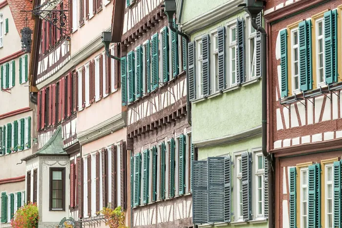 Framed Print : Window Patterns, Tubingen, Baden-Wurttemberg, Germany Framed Print : Window Patterns, Tubingen, Baden-Wurttemberg, Germany