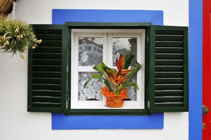 Framed Print : Window of a traditional Santana thatch house. Madeira, Portugal Framed Print : Window of a traditional Santana thatch house. Madeira, Portugal