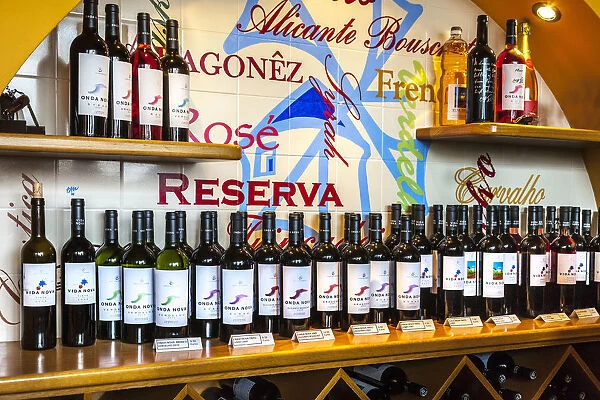 Wine bottles, wine cellar Cliff Richard, Adega do Cantor, Guia, Algarve, Portugal
