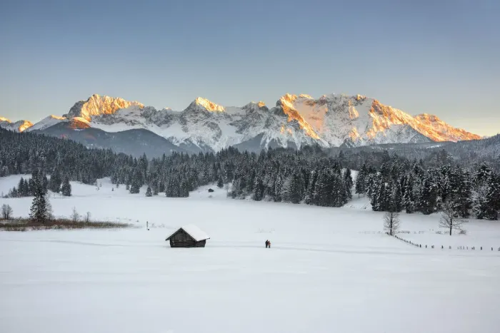 Framed Print : Winter landscape at Geroldsee against Karwendel Range, Klais near Mittenwald Framed Print : Winter landscape at Geroldsee against Karwendel Range, Klais near Mittenwald