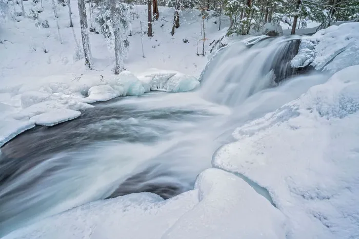 Framed Print : Winter at Skeleton Falls on the Skeleton River in Muskoka, Ontario, Canada Framed Print : Winter at Skeleton Falls on the Skeleton River in Muskoka, Ontario, Canada