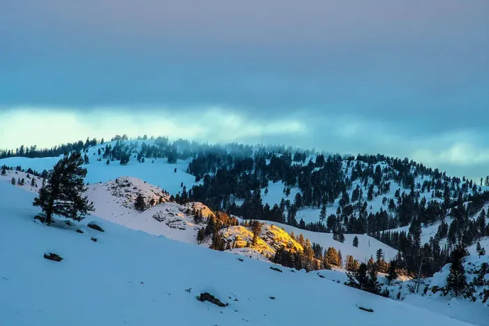 Framed Print : Winter sunrise, Yellowstone National Park, Wyoming, USA