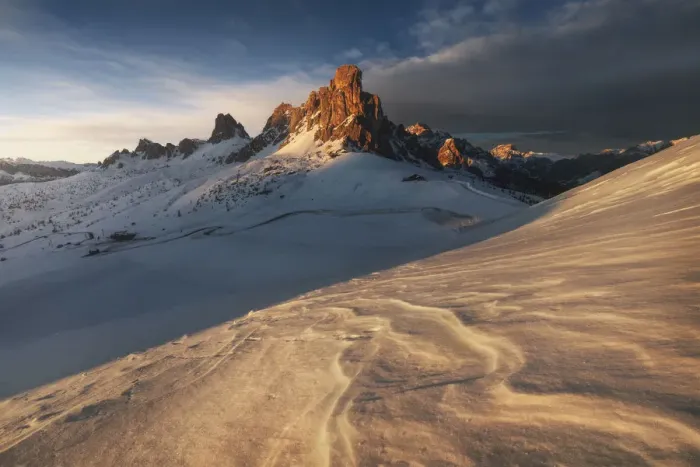 Framed Print : Winter sunset at the Giau Pass, Dolomites, Italy Framed Print : Winter sunset at the Giau Pass, Dolomites, Italy