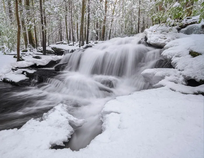 Framed Print : Winter at Tucker Brook Falls, Milford, New Hampshire, USA Framed Print : Winter at Tucker Brook Falls, Milford, New Hampshire, USA