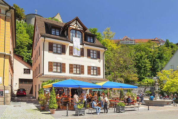 Winzerverein Kellerverkauf Bar, in the old wown of Meersburg, Lake Constance, Upper Swabia, Baden-Wurttemberg, Germany