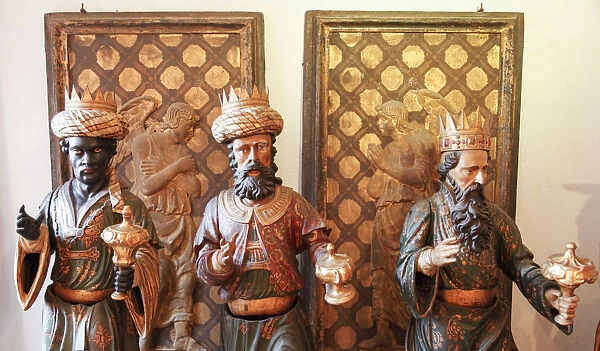 Three Wise Kings waiting fAor the 6th of January, Clock tower, Venice, Veneto; Italy