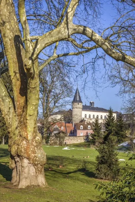 Framed Print : Witchcraft seen from the Bad Homburg palace gardens in front of the height, Taunus, Hesse Framed Print : Witchcraft seen from the Bad Homburg palace gardens in front of the height, Taunus, Hesse