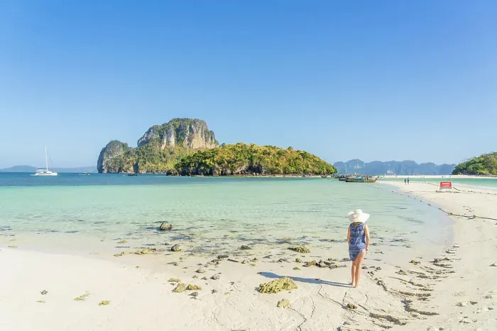 Framed Print : A woman on Tub Island, Ao Nang, Krabi, Thailand (MR)