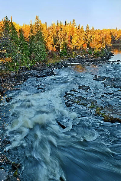Wood Falls on the Manigotogan River Highway 304 near Manigotogan Manitoba, Canada