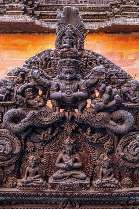 Framed Print : Wooden carving above a door at The Dwarika's Hotel, Kathmandu, Nepal Framed Print : Wooden carving above a door at The Dwarika's Hotel, Kathmandu, Nepal
