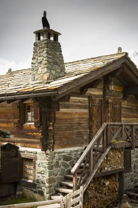 Framed Print : Wooden chalet / hut, Eggen, Zermatt, Valais, Switzerland Framed Print : Wooden chalet / hut, Eggen, Zermatt, Valais, Switzerland