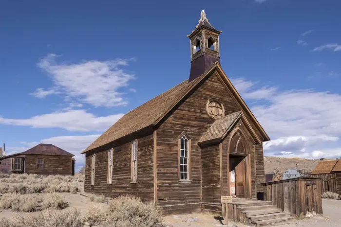 Framed Print : Wooden church in Bodie Ghost Town, California, USA. Autumn Framed Print : Wooden church in Bodie Ghost Town, California, USA. Autumn