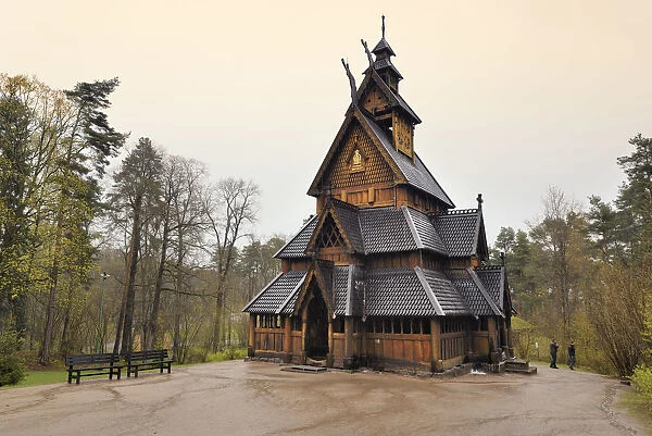 Wooden church (Stavkirke) dating back to the 13th century at the Norwegian Museum